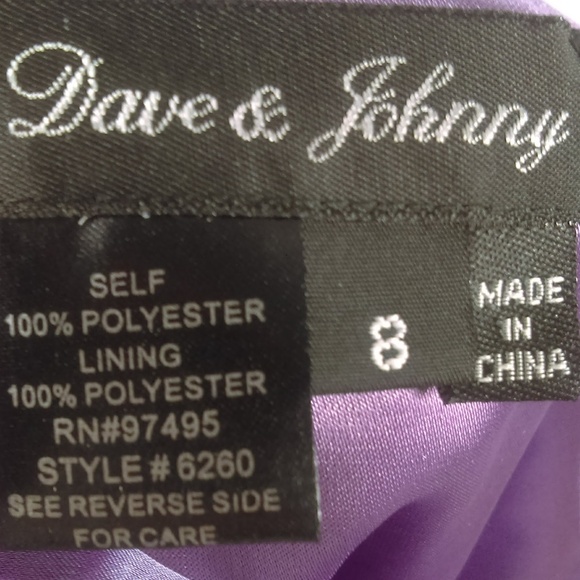 New Dave & Johnny Size 8 Chiffon Purple Gown Dress - Picture 2 of 7